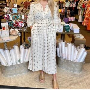 Hunter Bell Cream and Black Patterned Dress